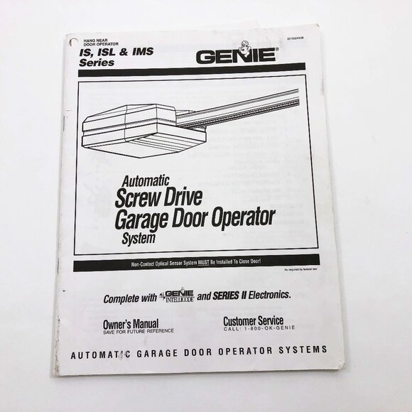Genie Automatic Screw Drive Installation Owner's Manual IS, ISL, IMS Series - Picture 1 of 4